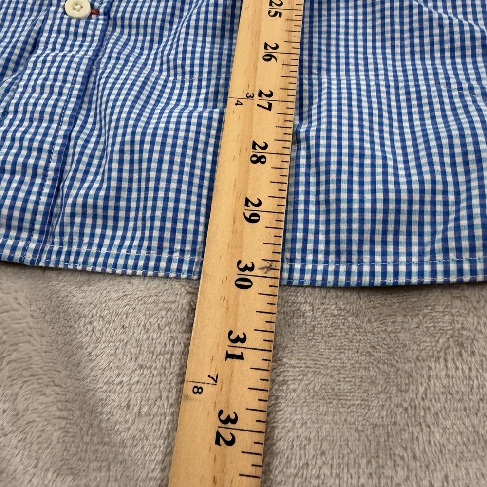 Simms Fishing Products Mens XL Blue Gingham Cotton Button Down Shirt Long Sleeve - Picture 5 of 9
